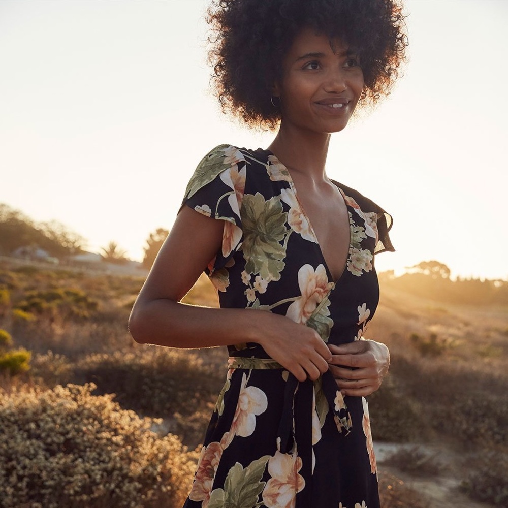 Christy Dawn Autumn Dress Coral and Black